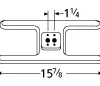 15 7/8 X 8, Stainless H Burner Head - 10502