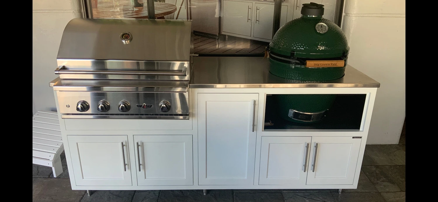 Challenger Designs White Coastal Outdoor Kitchen Package With (Optional) Delta Heat 32" Grill And Large Egg Base - 17COGI-83-GDK 2 Challenger Designs White Coastal Outdoor Kitchen Package With (Optional) Delta Heat 32" Grill And Large Egg Base - 17COGI-83-GDK - Image 2