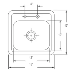 Summerset 15×15″ Stainless Drop In Sink With Hot/Cold Faucet - SSNK-15D -Barbecue Accessories Store Drop in sink 15 17125.1642780340.1500.1500