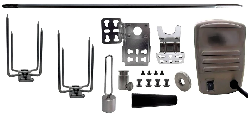 Universal 45" X 1/2" Stainless Rotisserie Spit Kit W/ Electric Motor 1 Universal 45" X 1/2" Stainless Rotisserie Spit Kit W/ Electric Motor