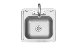 Summerset 15×15″ Stainless Drop In Sink With Hot/Cold Faucet - SSNK-15D
