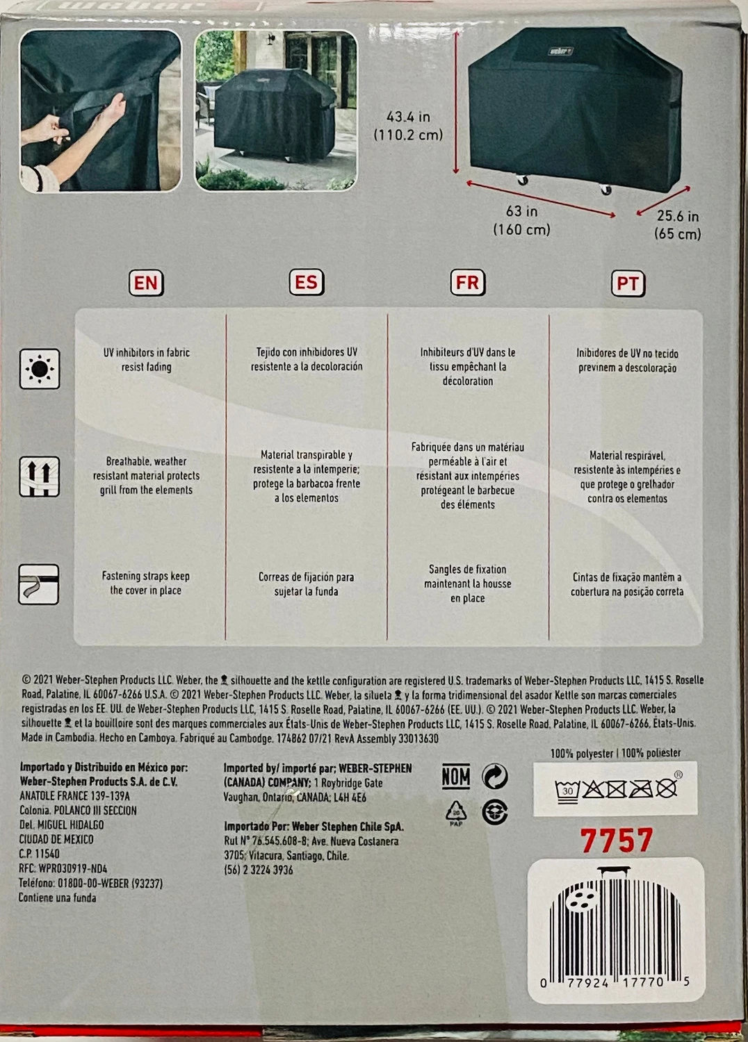 Weber Genesis II, LX 300, Genesis 300 Series Premium Cover - 7757 2 Weber Genesis II, LX 300, Genesis 300 Series Premium Cover - 7757 - Image 2