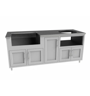 Challenger Designs White Coastal Outdoor Kitchen Package With (Optional) Delta Heat 32" Grill And Large Egg Base - 17COGI-83-GDK 1 Challenger Designs White Coastal Outdoor Kitchen Package With (Optional) Delta Heat 32" Grill And Large Egg Base - 17COGI-83-GDK
